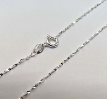 Load image into Gallery viewer, 925 Sterling Silver Very Fine Serpentine Chain Necklace Italy Women 1mm 16 Inch

