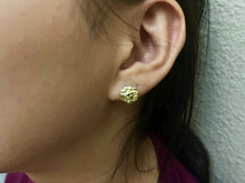Load image into Gallery viewer, 10K Gold Authentic Nugget Round Diamond Cut Stud Earrings for Men Women 4 Sizes
