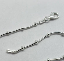 Load image into Gallery viewer, Sterling Silver Snake Chain Station Necklaces Bracelets Italy 1mm, Size 7"-30"
