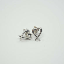 Load image into Gallery viewer, 925 Sterling Silver Small Heart Cut Out Stud Earring for Women Girl High Quality

