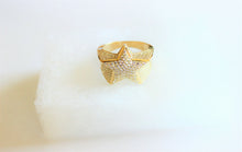 Load image into Gallery viewer, Authentic 10K Yellow Gold Star Shaped Ring with CZ RS 9-11
