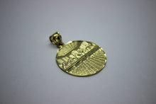Load image into Gallery viewer, 10K Yellow Solid Gold Round Last Supper Diamond Cut Pendant 3 sizes
