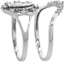 Load image into Gallery viewer, 2-Piece Sterling Silver Guadalupe Ring for Women D/C Halo Split Shank 5/8in 6-9
