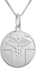 Load image into Gallery viewer, Sterling Silver Medical Alert Necklace Round Italy 3/4 inch Charm w/out Chain
