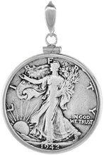 Load image into Gallery viewer, Sterling Silver &amp; Gold Filled Half Dollar Bezel Screw Top 30mm Coin Edge 2 Color
