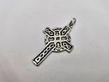 Load image into Gallery viewer, 925 Sterling Silver Large Celtic Black High Cross Pendant 1 3/4 (44mm) Inch Tall
