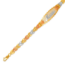 Load image into Gallery viewer, 14K Tri Color Gold Faceted Diamond Cut Mama ID Bracelet 6mm / 12mm 7" Chain
