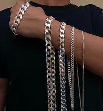 Load image into Gallery viewer, .925 Sterling Silver Cuban Link Chain Necklace 1.5mm ~ 13mm Men Women 16" ~ 40"

