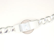 Load image into Gallery viewer, 925 Sterling Silver Personalized Custom Engraved Figaro Link ID Bracelet 12.5mm
