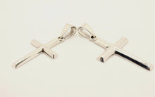 Load image into Gallery viewer, 925 Sterling Silver Smooth Simple Beveled Edge Cross Pendant 2 Sizes
