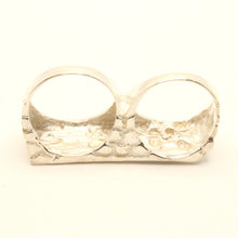 Load image into Gallery viewer, 925 Sterling Silver Rectangular Two Finger Nugget Ring 5/8 Inch Wide, Sizes 8-13
