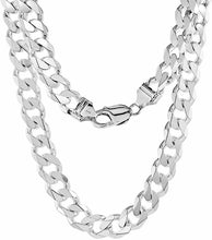 Load image into Gallery viewer, Sterling Silver Thick Curb Cuban Link Chain Necklaces Italy 9-13mm Size 18"-36"
