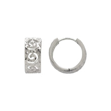 Load image into Gallery viewer, 14K Real Yellow White Gold Huggie Hoop Earrings Diamond Cut Round 14mm Men Women
