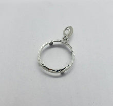 Load image into Gallery viewer, 925 Sterling Silver Diamond Cut Bezel 22mm Coins Prong Back 5 Cent Nickel Coin
