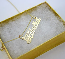 Load image into Gallery viewer, Authentic 14K Solid Yellow Gold Handmade Personalized Name Pendant w/out Rolo
