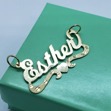 Load image into Gallery viewer, 10K Solid Yellow Gold Handmade Personalized Custom Name Pendant Heart Design
