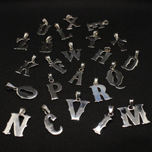 Load image into Gallery viewer, 925 Sterling Silver 26-Alphabet Upper Case Wavy Western Tuscan Initial Pendant
