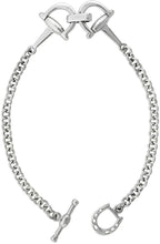 Load image into Gallery viewer, Sterling Silver Dee Ring Snaffle Bit Horse Bracelet 1/2inch Wide 7 1/2inch Long
