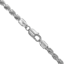 Load image into Gallery viewer, 5mm Sterling Silver D/C Rope Chain Necklaces Bracelets Handmade Italy 7 to 30 in
