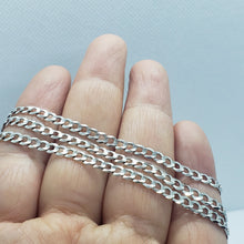 Load image into Gallery viewer, 14K White Gold Solid Cuban Curb Link Chain Necklace Bracelet 4mm  7"~30"

