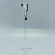 Load image into Gallery viewer, Sterling Silver Synthetic Blue Opal Stud Earrings With Trillium Shape
