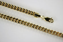 Load image into Gallery viewer, 10K Yellow Gold Hollow Franco Necklace Chain Box Link Men Women 6mm 24" ~ 40"
