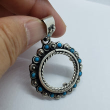 Load image into Gallery viewer, Sterling Silver Quarter Dollar Bezel 24 mm Coins Prong Back Flower Edge Amethyst
