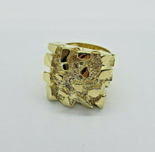 Load image into Gallery viewer, Authentic 10K Yellow Real Gold Nugget Extra Large Heavy Men Ring Sizes 10-15
