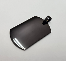 Load image into Gallery viewer, Stainless Steel Black Dog Tag 2 x 1 1/4 Thick Plate with/out 30 inch Ball Chain
