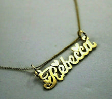 Load image into Gallery viewer, 10K Solid Yellow Gold Personalized Custom Name Pendant Charm With/out Rolo Chain
