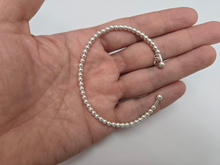 Load image into Gallery viewer, 925 Sterling Silver Wide Plain Beaded Flexible Cuff Bracelet Chain 3mm 7" Long
