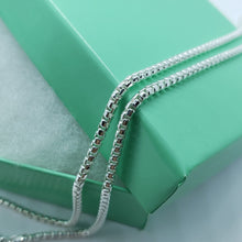 Load image into Gallery viewer, 925 Sterling Silver Round Box Chain Necklace High Quality 2.5mm 16"-30"
