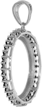 Load image into Gallery viewer, Sterling Silver Cubic Zirconia Half Dollar Bezel CZ Halo for 30mm 50 Cent Coin
