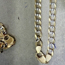 Load image into Gallery viewer, 10K Authentic Solid Gold Cuban Curb Link Chain Pave Diamond Cut 7mm 8" 9" 22" 24
