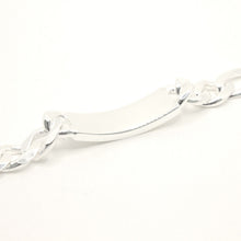 Load image into Gallery viewer, 925 Sterling Silver Personalized Custom Engraved Figaro Link ID Bracelet 12.5mm

