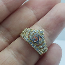 Load image into Gallery viewer, 10K Solid Gold Crown Sweet 15 Ring Quinceanera Anos Birthday Band Girl 5 - 10.5
