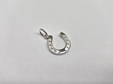 Load image into Gallery viewer, 925 Sterling Silver Large Solid Back Horseshoe Pendant 1 Inch (25mm) Tall
