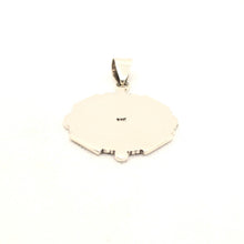 Load image into Gallery viewer, 925 Sterling Silver Flat Detailed Aztec Calendar Mayan Sun Face Pendant 35.8mm
