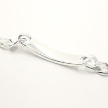 Load image into Gallery viewer, 925 Sterling Silver Personalized Custom Engraved Figaro Link ID Bracelet 11mm
