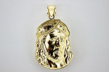 Load image into Gallery viewer, Authentic 10K Yellow Gold Diamond Cut Jesus Face Pendant Charm Left Right Styles
