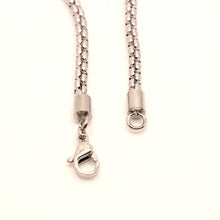 Load image into Gallery viewer, Stainless Steel Cylindrical Round Box Chain Necklace 3.6mm, Sizes 18-24 Inches
