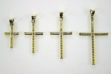 Load image into Gallery viewer, Authentic 14K Yellow Gold CZ Cross Pendant with/out white gold Jesus 4 Sizes
