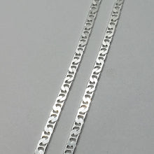 Load image into Gallery viewer, 925 Sterling Silver Anklet Anchor Chain Flat Mariner Link Bracelet 3mm 9" 9.5"
