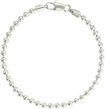 Load image into Gallery viewer, 925 Sterling Silver Plain Pallini Bead Ball Chain Bracelet Necklace 4mm
