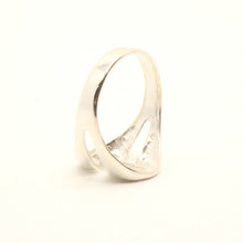 Load image into Gallery viewer, 925 Sterling Silver Dollar Sign Oval Diamond Cut Finish Ring 9/16 Inch Wide
