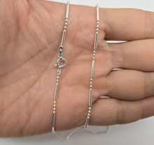 Load image into Gallery viewer, 925 Sterling Silver Three Dot One Dash Pallini Bead Ball Chain Necklace 1.5mm
