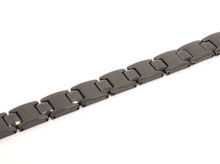 Load image into Gallery viewer, Tungsten Carbide Black Hexagon Faceted Magnetic Therapy Bracelet, 1/2 Inch Wide
