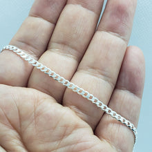 Load image into Gallery viewer, 925 Sterling Silver Curb Cuban Link Chain Necklaces Men Women 2.1mm Size 16"~30"

