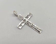Load image into Gallery viewer, 925 Sterling Silver Plain Rectangular Hole Cross Pendant 1 Inch Tall (25mm)
