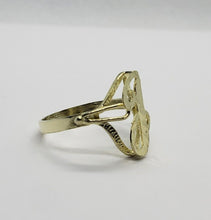 Load image into Gallery viewer, 10K YELLOW GOLD Cursive Letter Initial Ring for Women Alphabet A-Z Size 6-10.5
